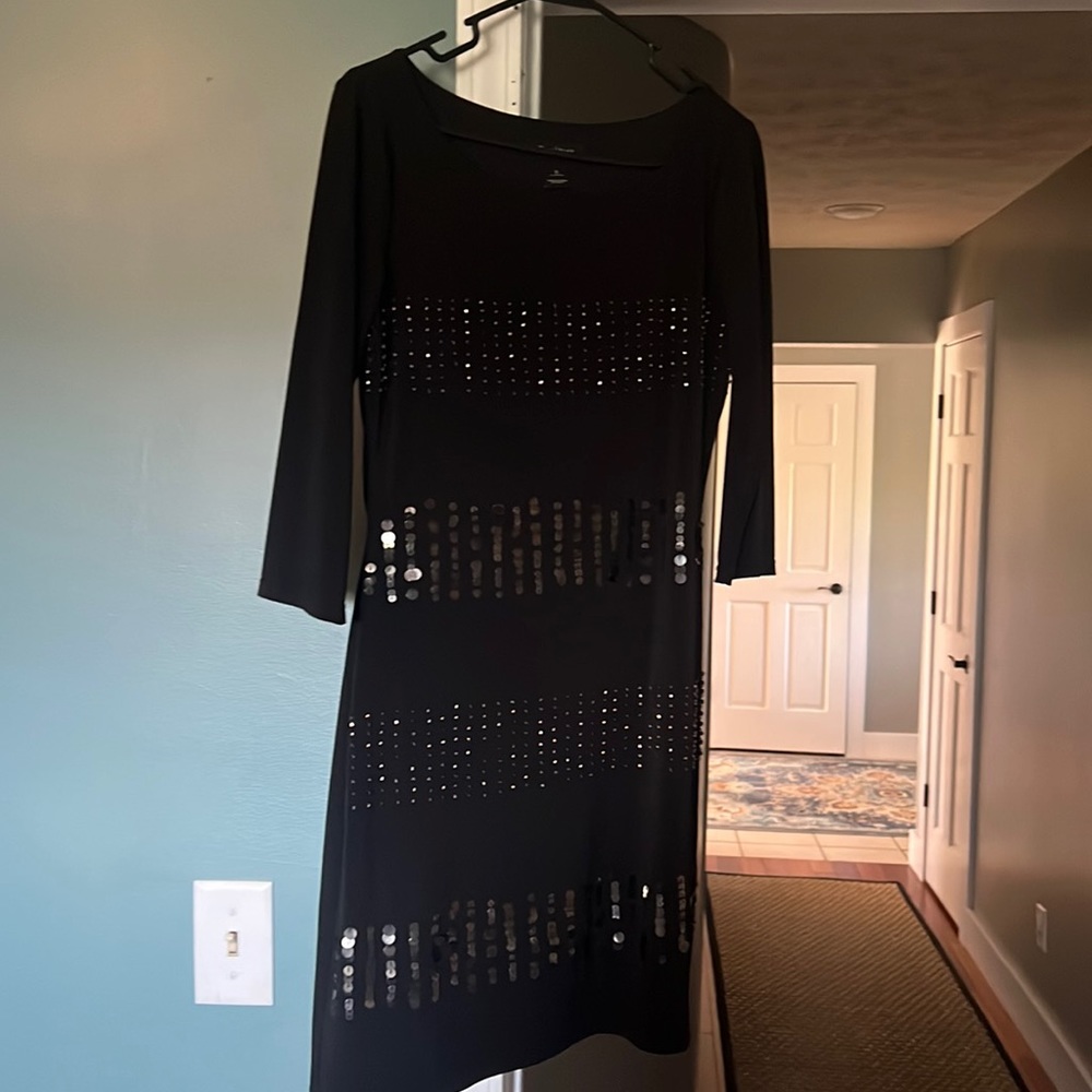 White House black market black short dress with sequins